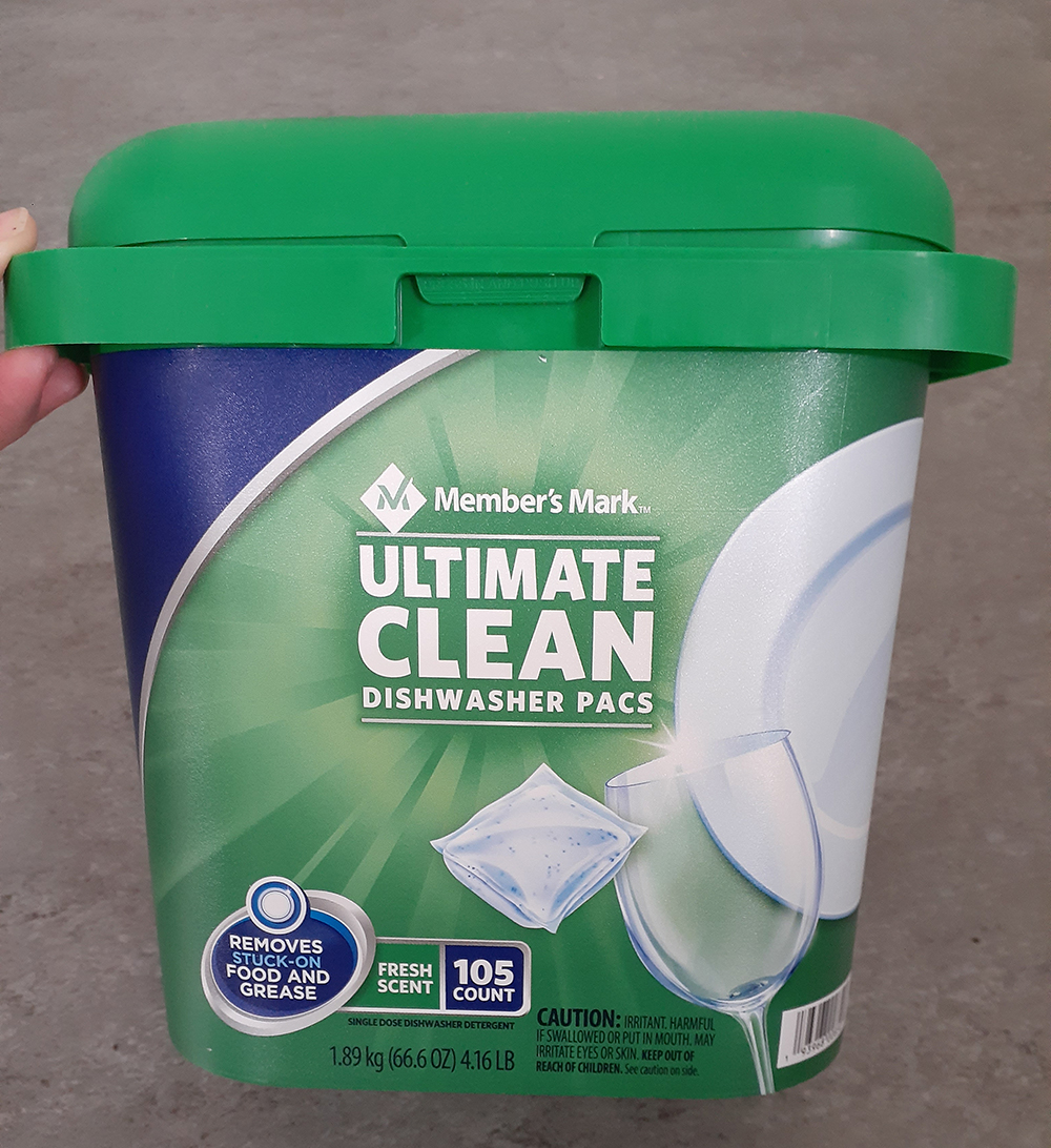 食洗機用洗剤パック(dishwasher detergent pacs)の実物写真