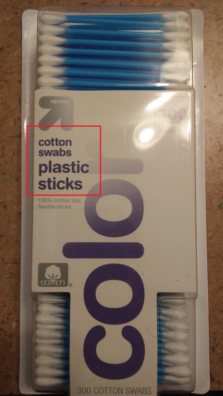綿棒は英語でcotton swabs（｜Targetのup&up cotton swabsのパッケージ