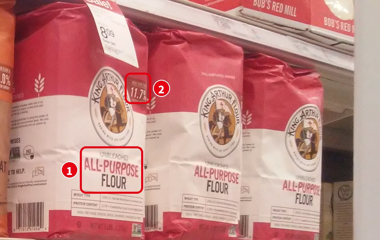King Arthur の Unbleached All-Purpose Flour の袋