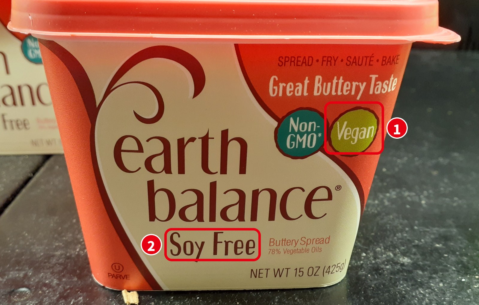 Earth Balance の Soy Free Buttery Spread（Vegan）