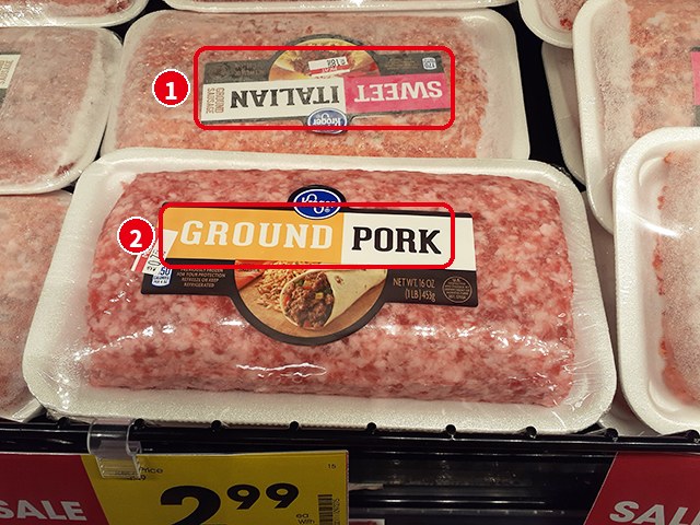 豚挽肉=ground pork