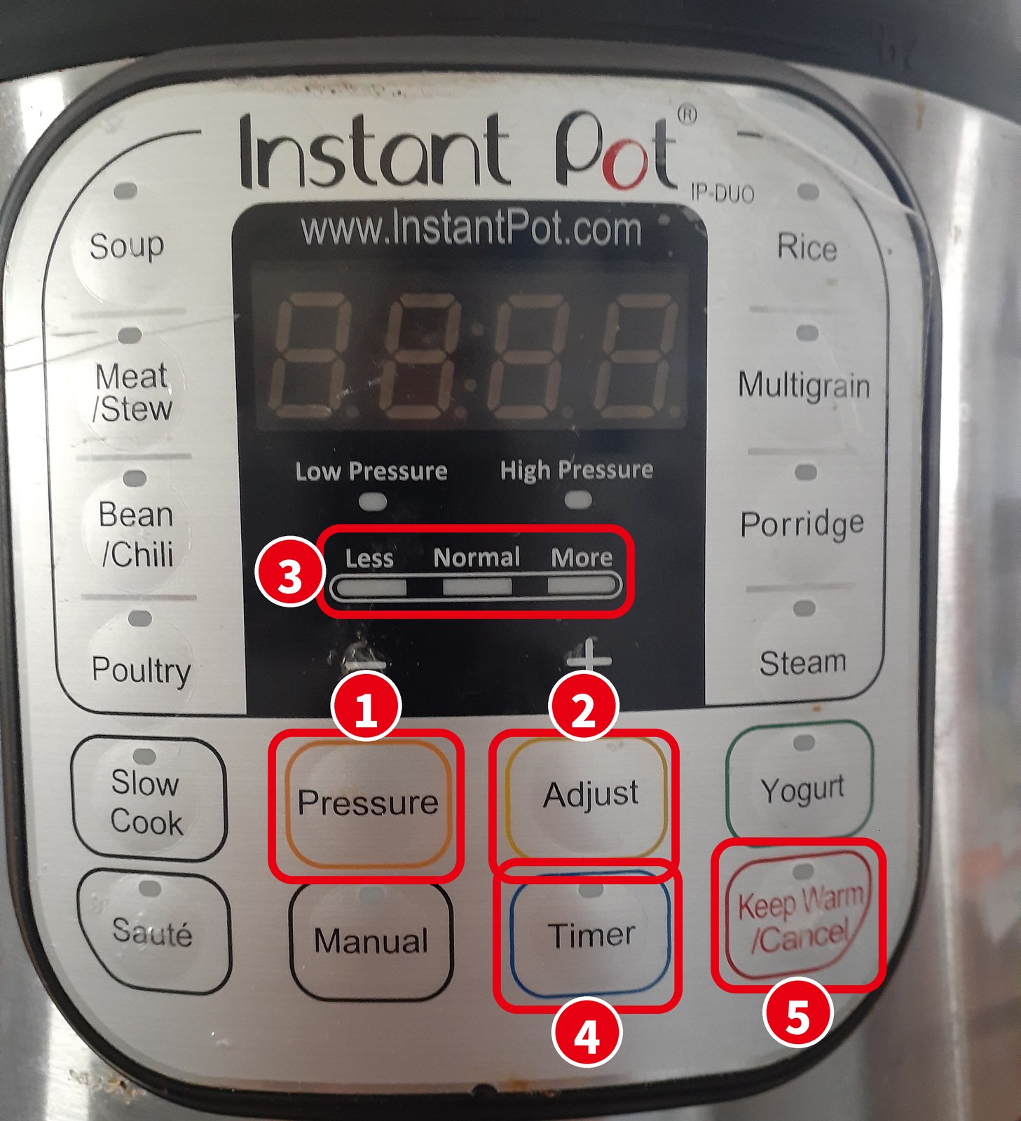 Instant Pot（IP-DUO）の操作パネル