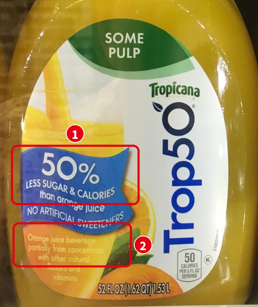 TropicanaのTrop50、糖分・カロリー50%オフのオレンジジュース