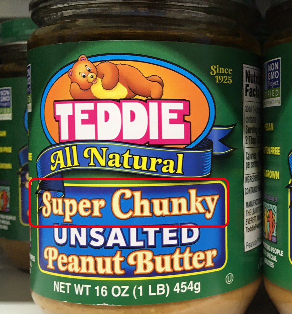 Teddie の All Natural Super Chunky のピーナッツバター