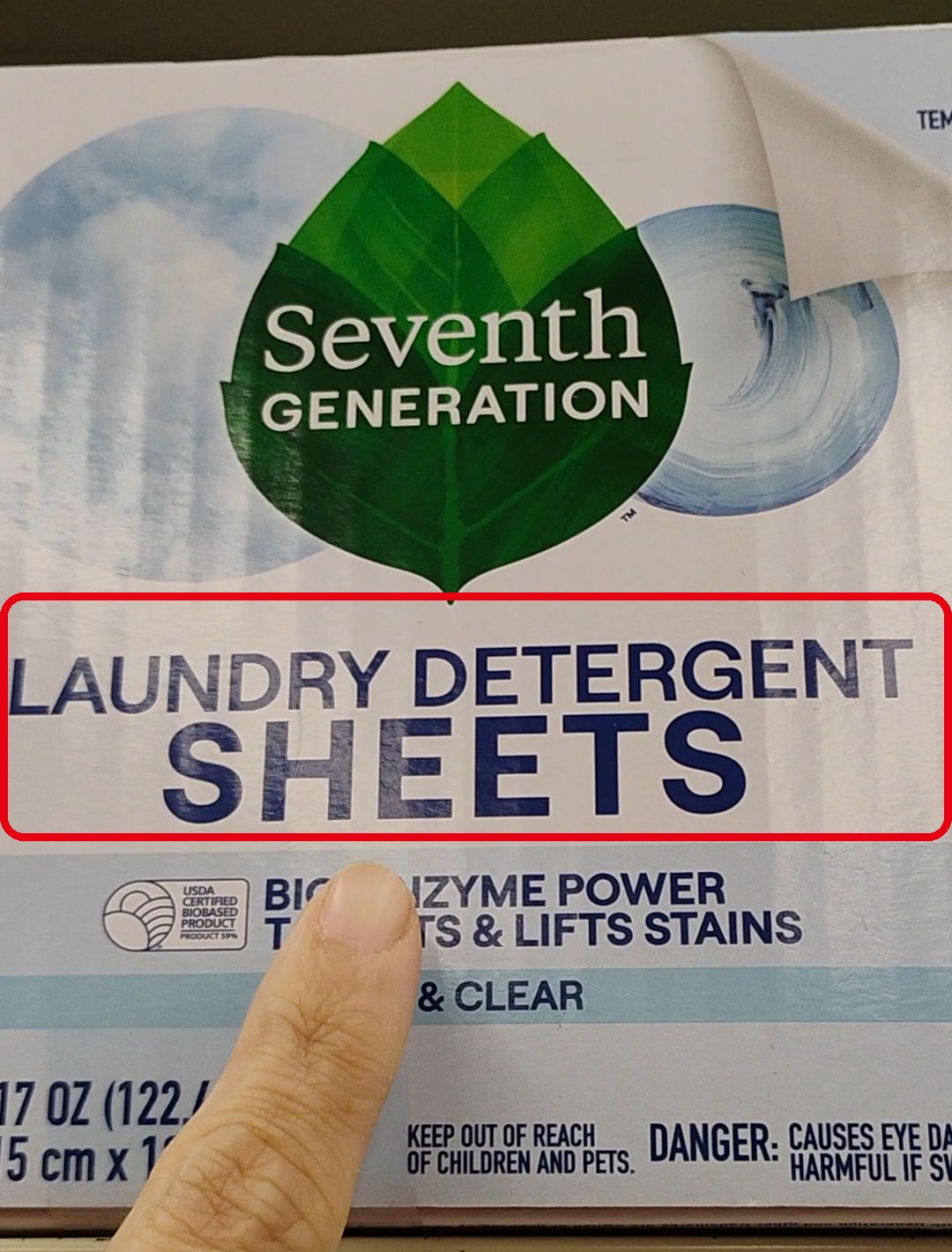 Seventh Generation の Laundry Detergent Sheets の箱