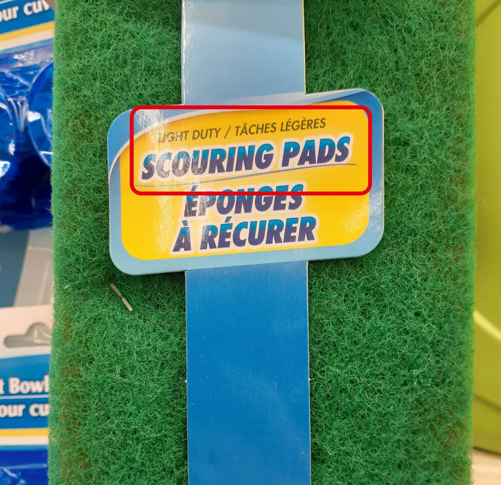 緑色の Scouring Pads のパッケージ