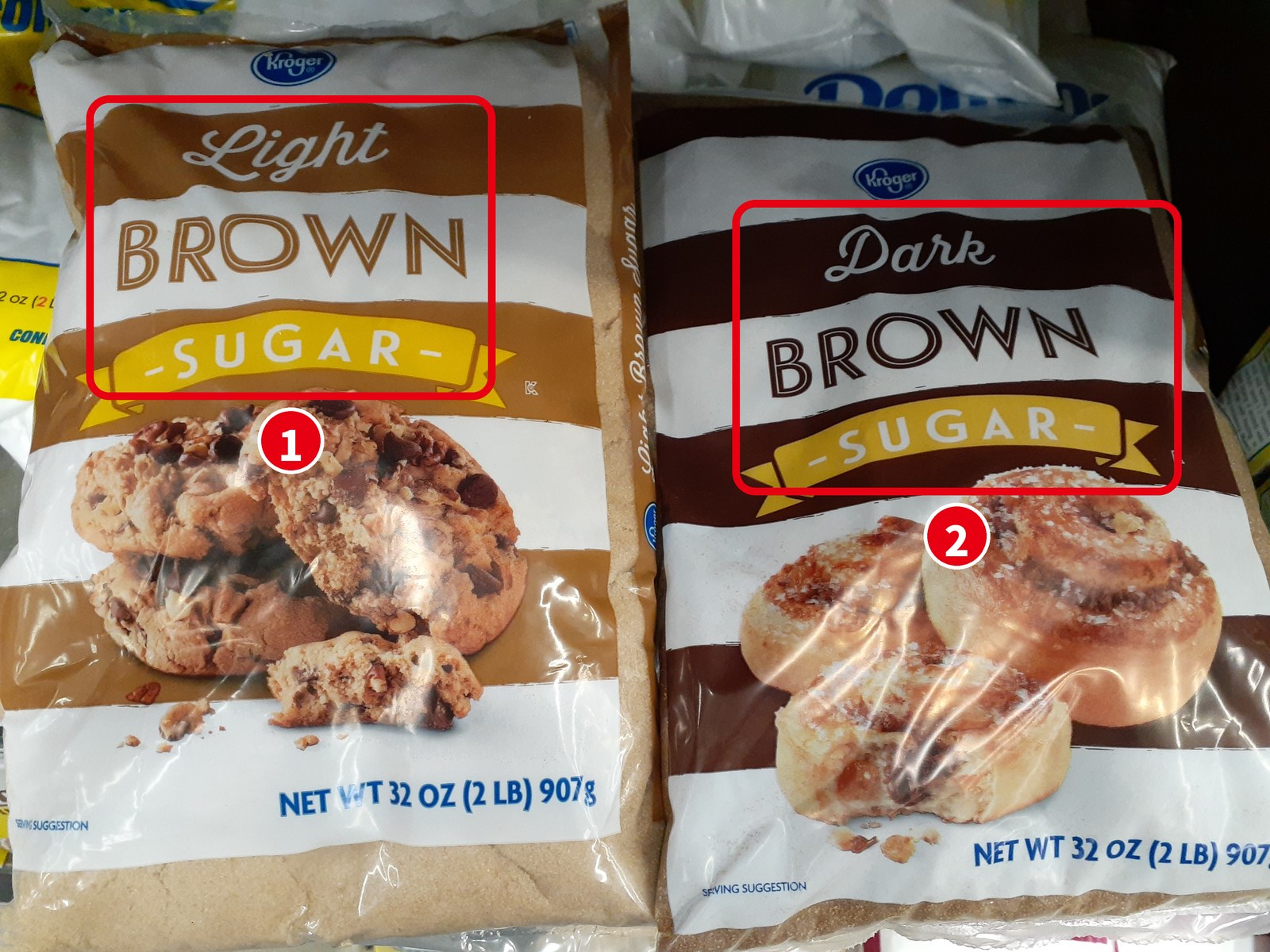 Kroger の Light Brown Sugar と Dark Brown Sugar