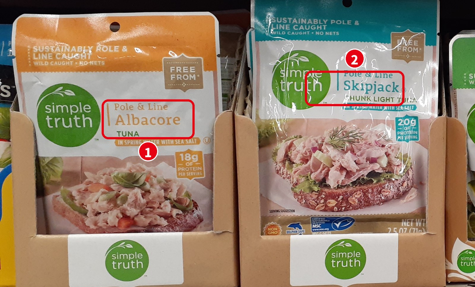 Simple Truth の Albacore と Skipjack のツナのパウチ